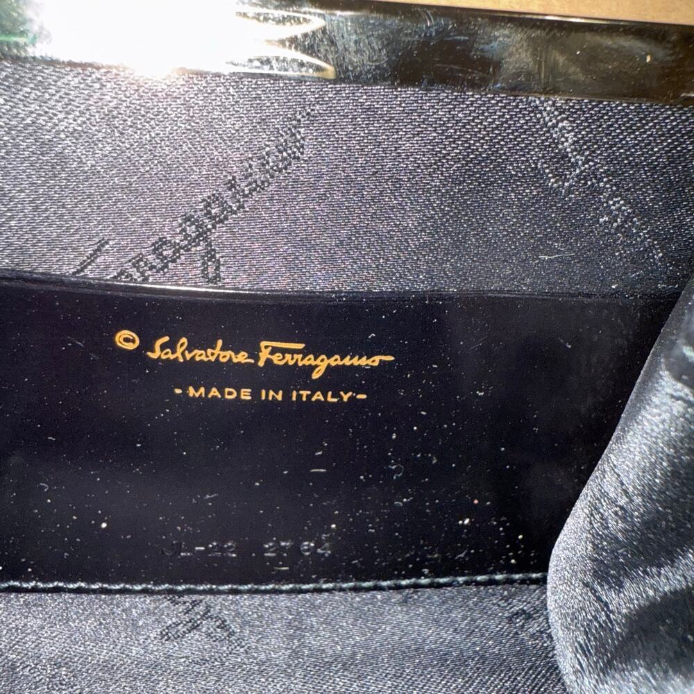 Salvatore Ferragamo Vintage Snap Frame Coin Wallet – Black & White Grid Pattern - Picture 12 of 12